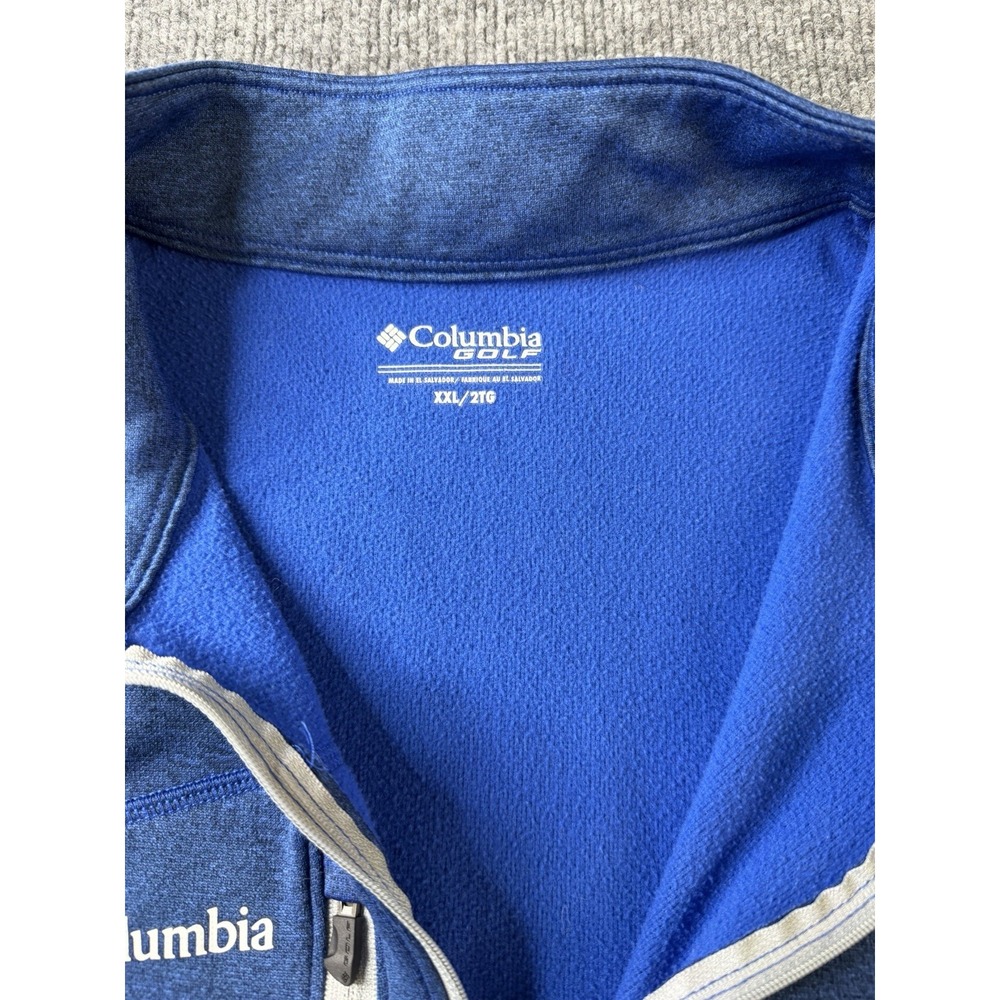 Columbia Golf Blue‎ Performance Vest XXL 2TG Quarter Zip Brushed Interior - Picture 7 of 9